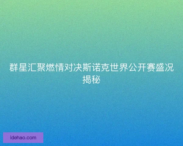 群星汇聚燃情对决斯诺克世界公开赛盛况揭秘